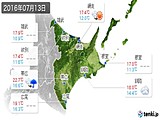 2016年07月13日の道東の実況天気