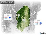 2016年07月14日の栃木県の実況天気