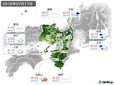 2016年07月17日の近畿地方の実況天気