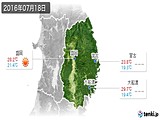 2016年07月18日の岩手県の実況天気