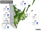 2016年07月19日の道東の実況天気