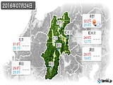 2016年07月24日の長野県の実況天気