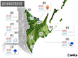 2016年07月25日の道東の実況天気