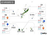 実況天気(2016年08月01日)