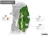 2016年08月07日の岩手県の実況天気