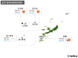 2016年08月09日の沖縄地方の実況天気