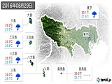 2016年08月29日の東京都の実況天気