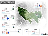 2016年09月04日の東京都の実況天気