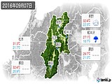 2016年09月07日の長野県の実況天気