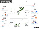 実況天気(2016年10月02日)