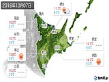 2016年10月07日の道東の実況天気