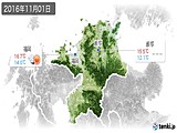 2016年11月01日の福岡県の実況天気