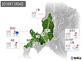 2016年11月04日の道央の実況天気