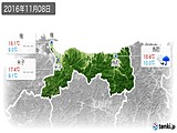2016年11月08日の鳥取県の実況天気