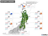 実況天気(2016年11月20日)