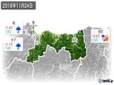 2016年11月24日の鳥取県の実況天気