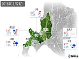 2016年11月27日の道央の実況天気