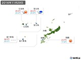 2016年11月29日の沖縄地方の実況天気