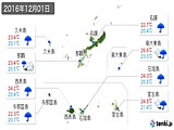 実況天気(2016年12月01日)