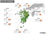 2016年12月06日の九州地方の実況天気