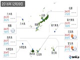 実況天気(2016年12月09日)