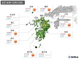 2016年12月10日の九州地方の実況天気
