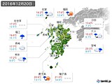 2016年12月20日の九州地方の実況天気