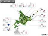 2016年12月23日の北海道地方の実況天気