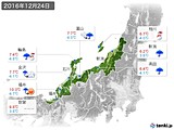 2016年12月24日の北陸地方の実況天気