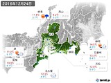 2016年12月24日の東海地方の実況天気