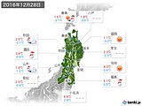 2016年12月28日の東北地方の実況天気