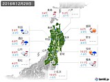 2016年12月29日の東北地方の実況天気