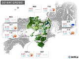 2016年12月29日の近畿地方の実況天気