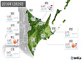 2016年12月29日の道東の実況天気