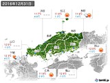 2016年12月31日の中国地方の実況天気