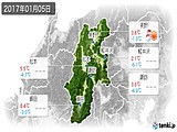 2017年01月05日の長野県の実況天気