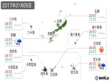 2017年01月05日の沖縄県の実況天気