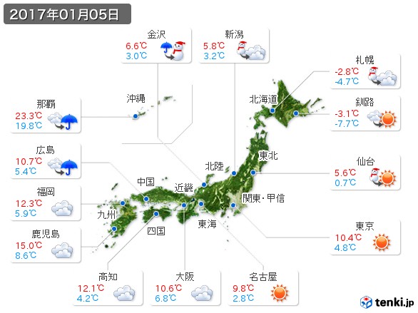 (2017年01月05日の天気