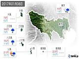 2017年01月08日の東京都の実況天気