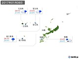 実況天気(2017年01月08日)