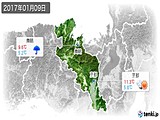 2017年01月09日の京都府の実況天気