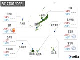 2017年01月09日の沖縄県の実況天気