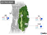 2017年01月09日の岩手県の実況天気