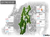 2017年01月10日の長野県の実況天気