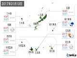 2017年01月10日の沖縄県の実況天気