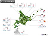 2017年01月16日の北海道地方の実況天気