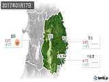 2017年01月17日の岩手県の実況天気