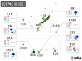 2017年01月18日の沖縄県の実況天気