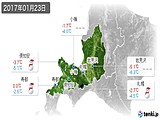 2017年01月23日の道央の実況天気