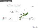 2017年01月24日の沖縄地方の実況天気